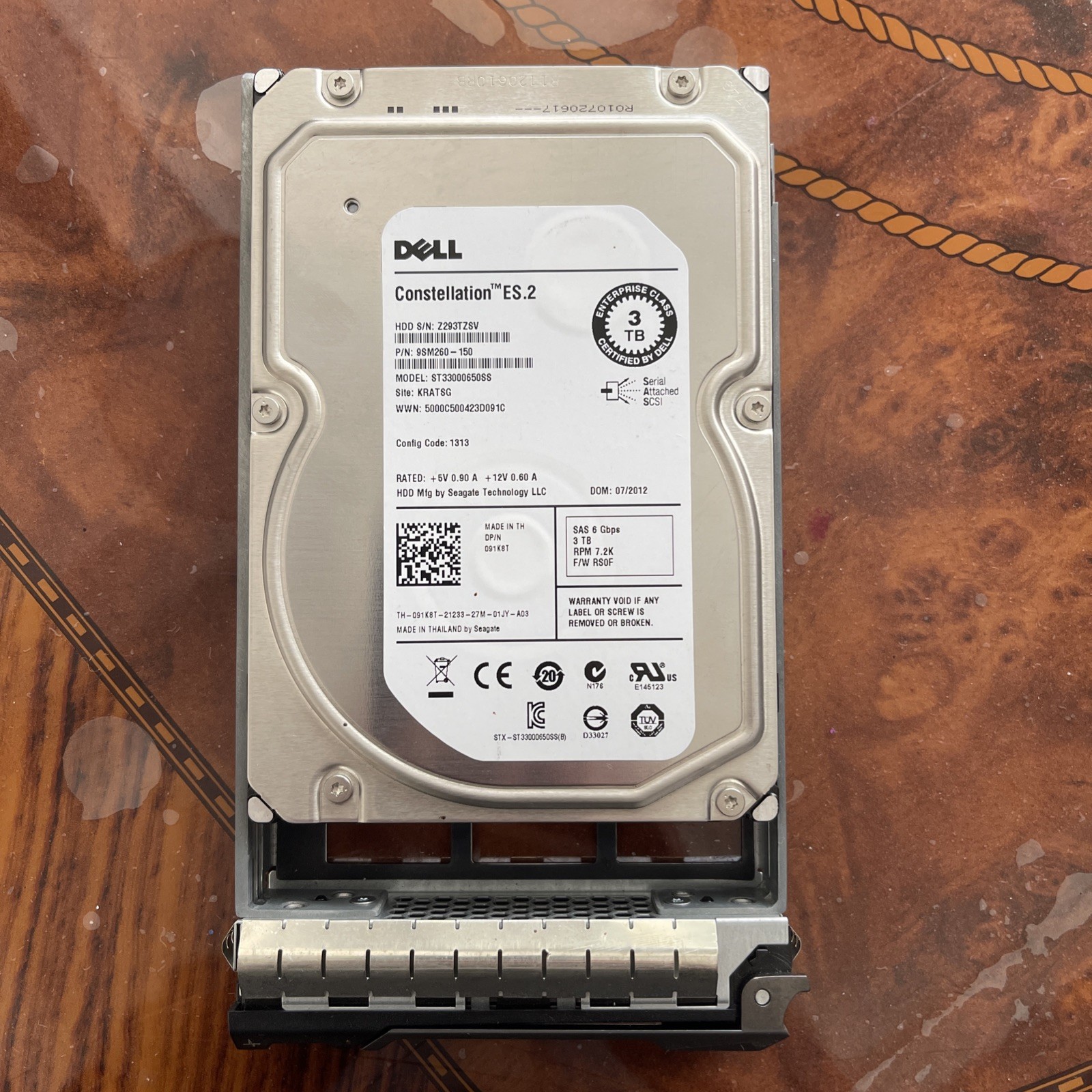 Dell Constellation ES.2 3TB ST33000650SS SAS HHD
