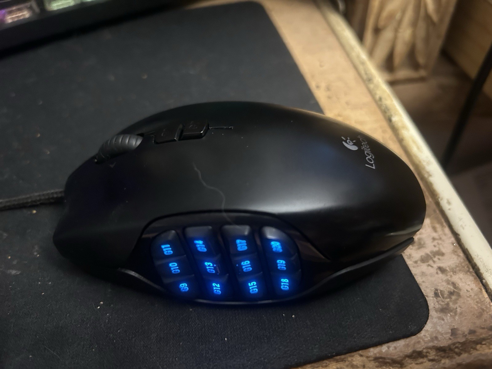Logitech G600 Wired USB Gaming Mouse Black 20 Buttons 8200 DPI Programmable