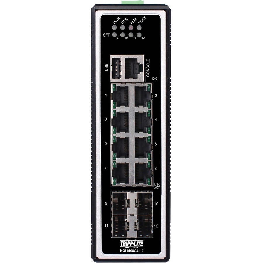 Eaton Tripp Lite Series 8-Port Managed Industrial Gigabit Ethernet Switch -