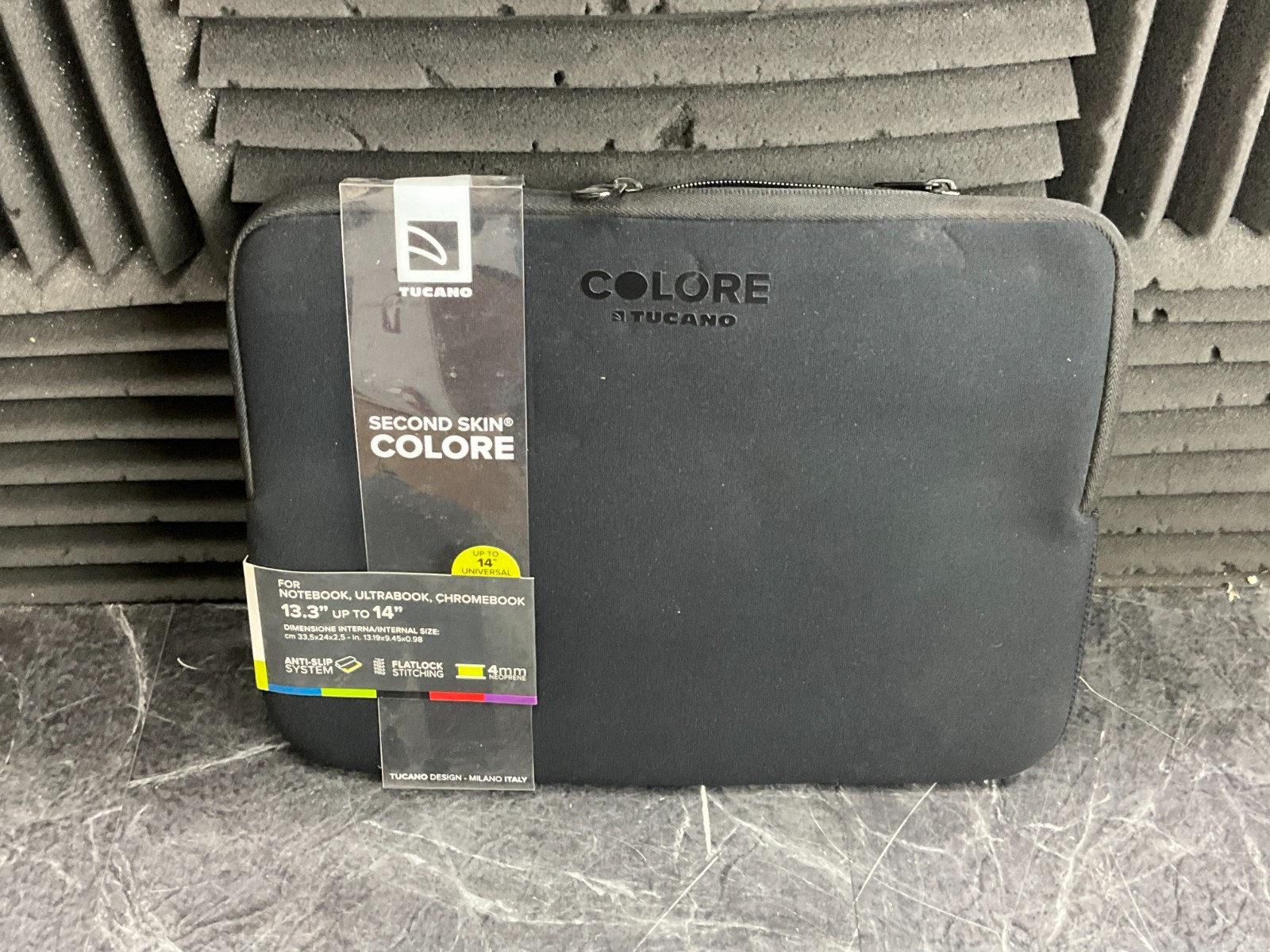 Tucano Second Skin Colore Sleeve 13" 14" Black BFC1314 ✅ ❤️️ ✅ ❤️