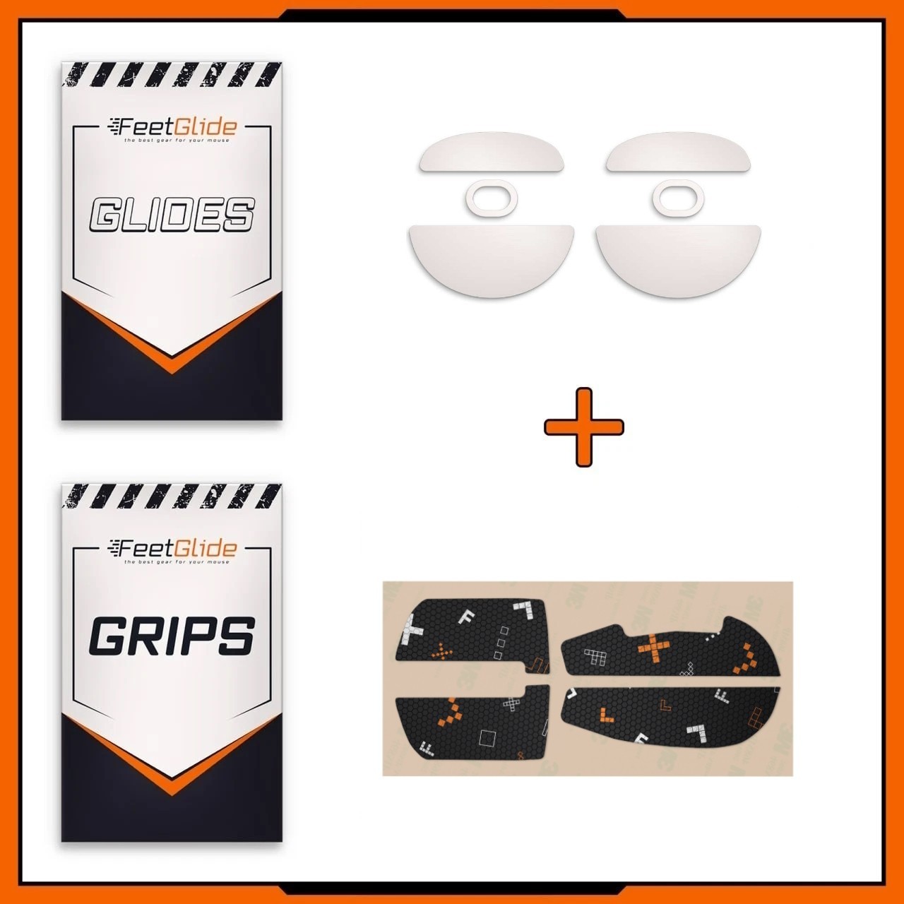 FeetGlide PTFE Mouse Skates & Grip Tape Bundle for Royal Kludge M3