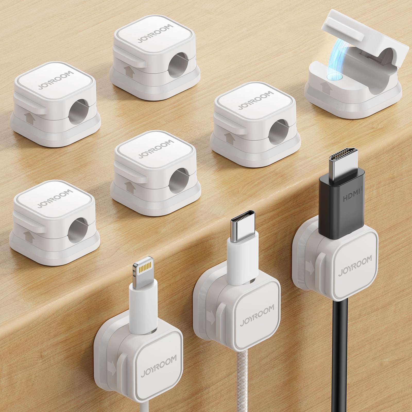 JOYROOM 9 Pack Magnetic Cable Clips Cord Organizer Wire Holder