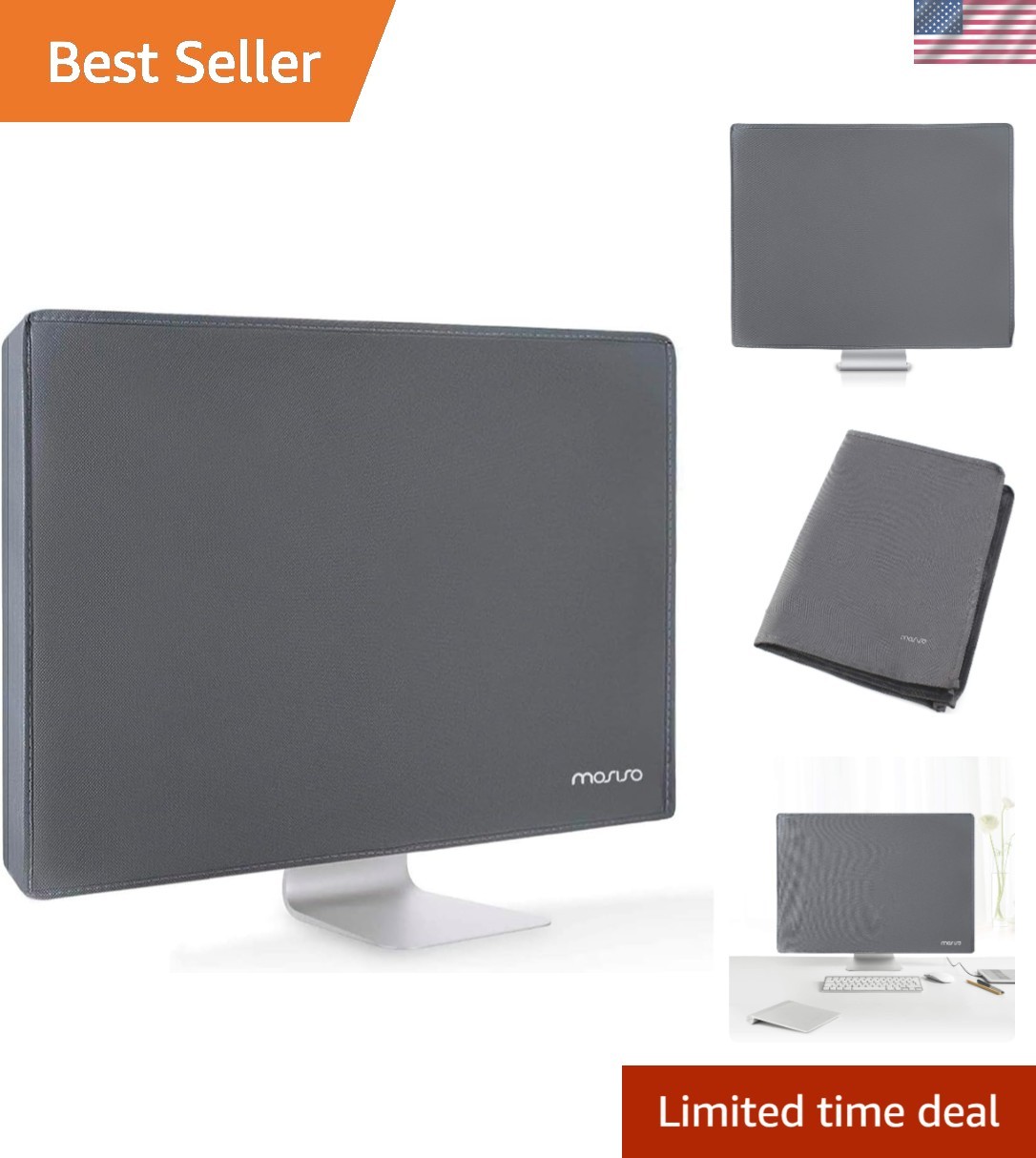 Elegant Anti-Static Dust Cover for 22-25 inch Monitors - Space Gray Protection