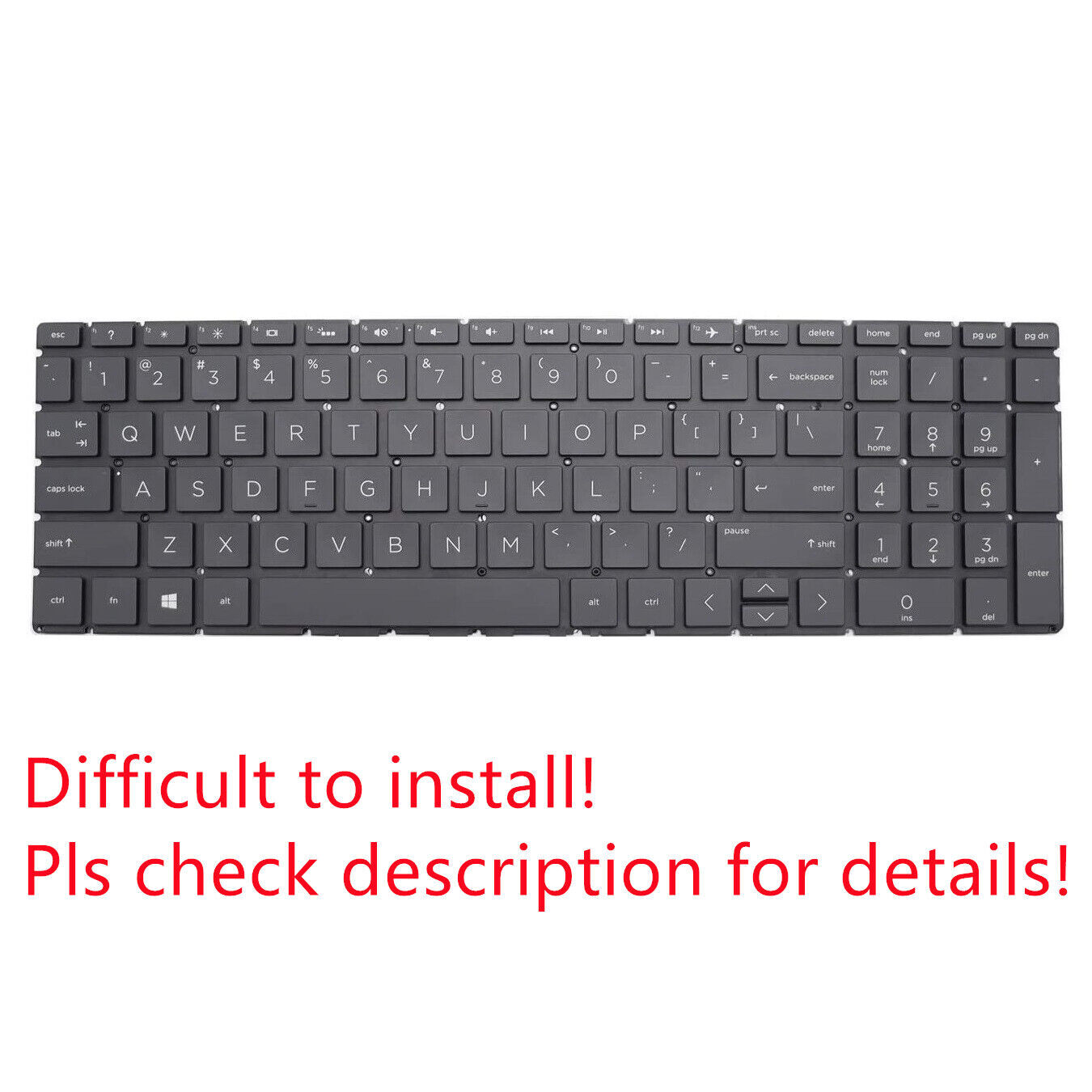 Original US Black Backlit Keyboard for HP 17T-BY200 CTO Backlight