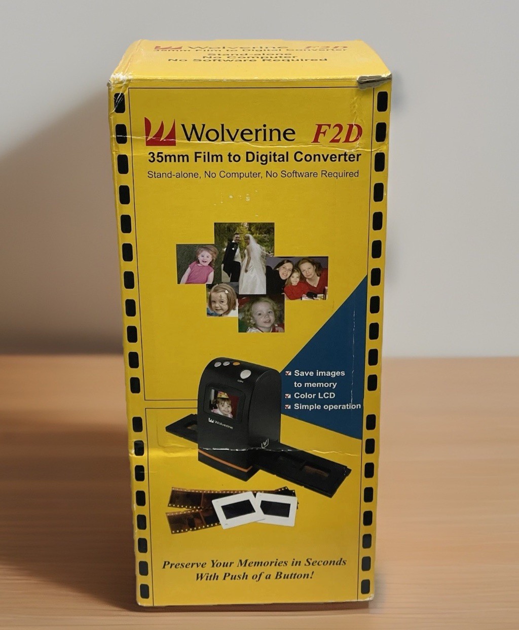 Wolverine F2D Slide & 35 mm Film Scanner Digital Converter No Software Needed