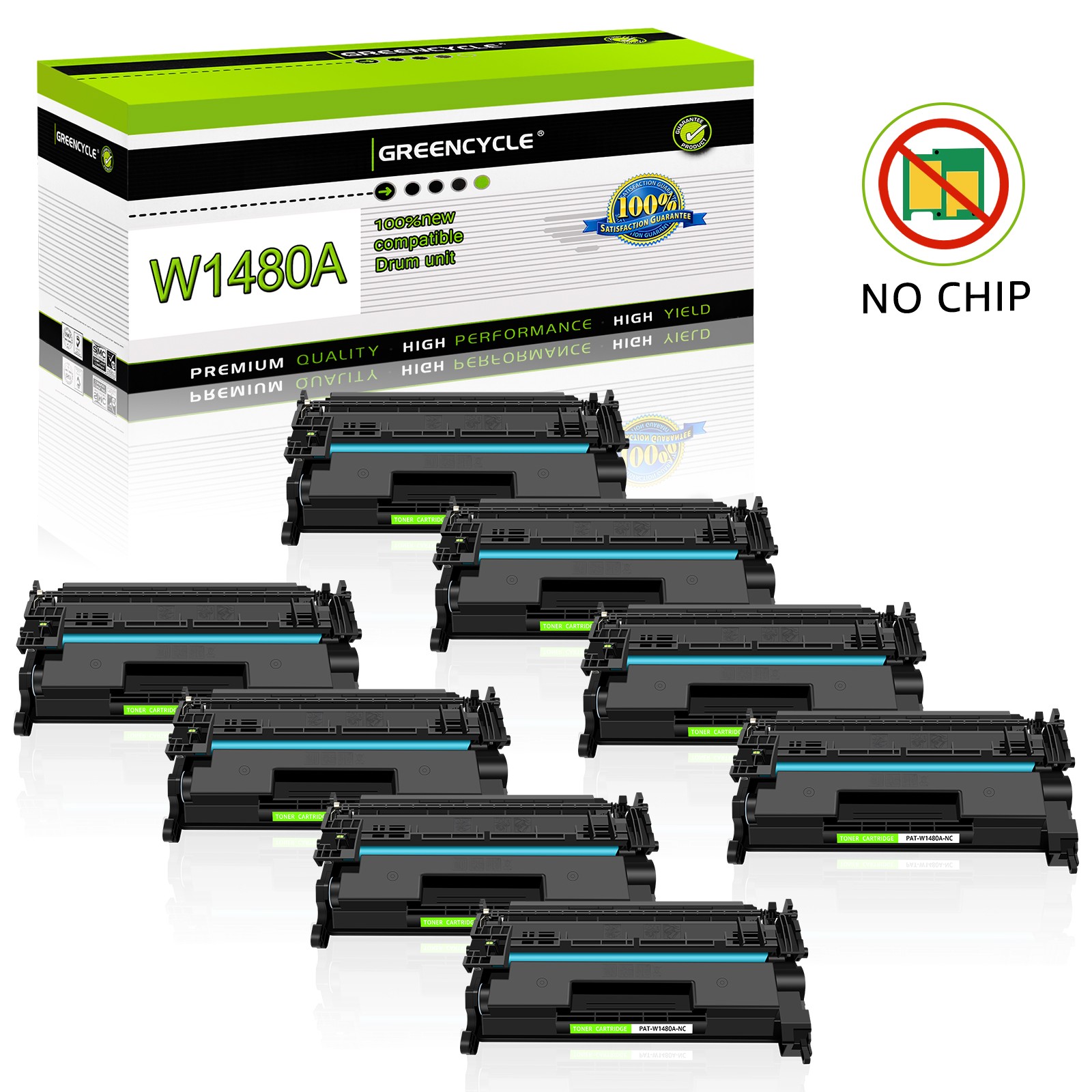 8*No Chip W1480A Toner Fits for HP148A LaserJet Pro 4001n 4001dn MFP 4101fdw
