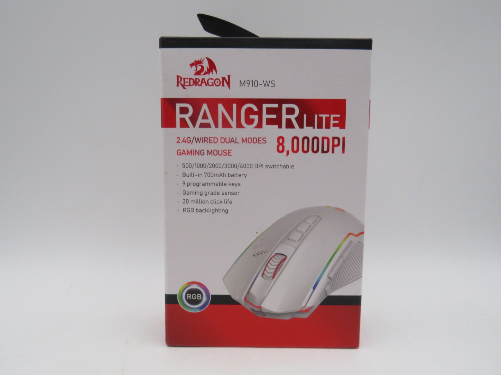 Redragon Wireless Gaming Mouse with RGB Backlit 8000 DPI with Fire Button