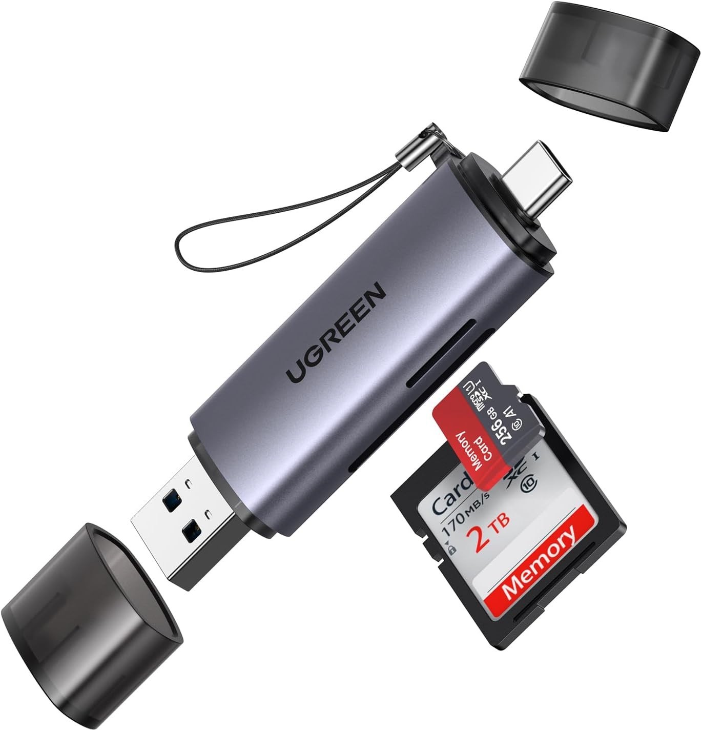 UGREEN SD Card Reader USB C, 3.0 Micro 2 in 1 Deep Gray