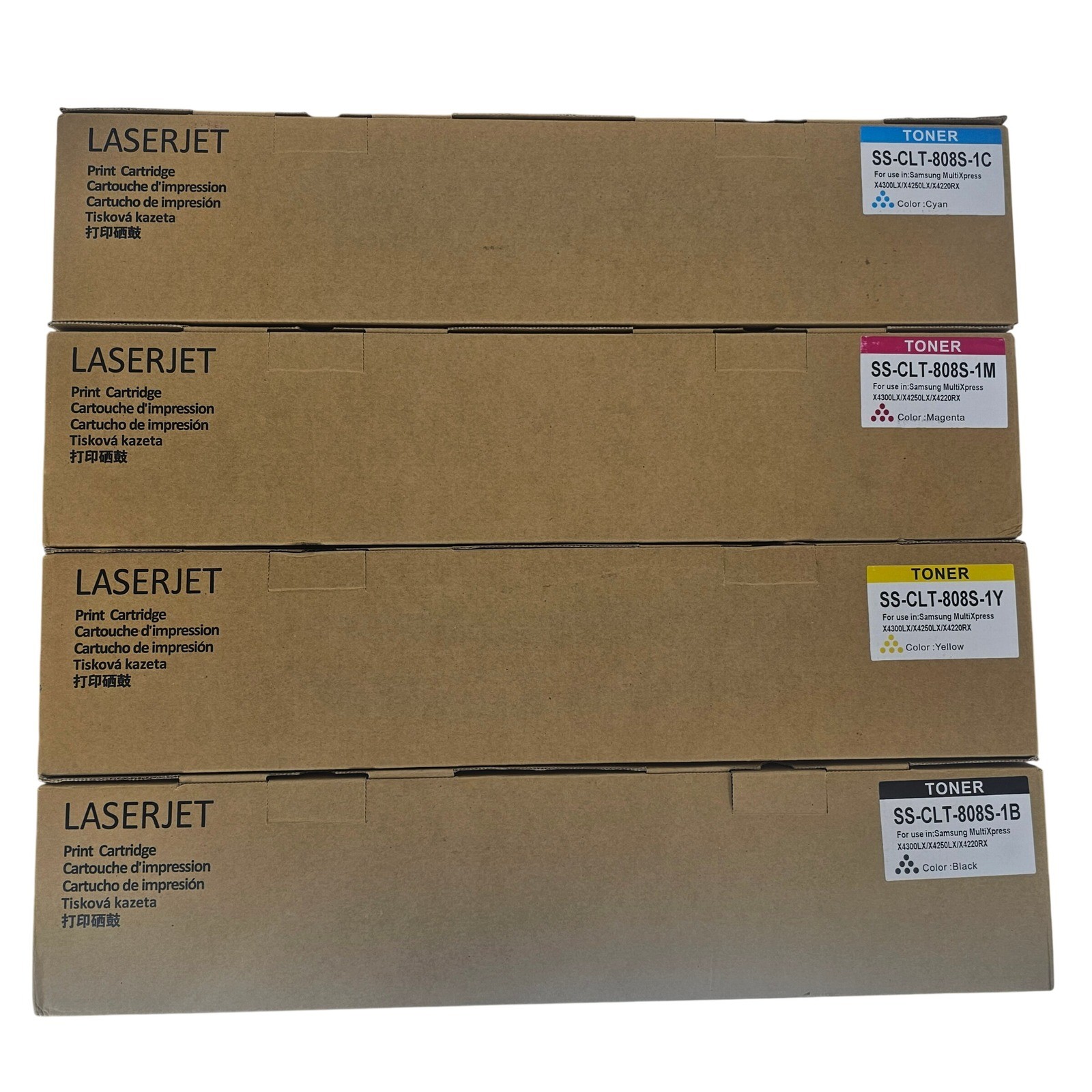 Samsung MultiXpress Toner Set SS-CLT-808S Black Cyan Magenta Yellow X4300LX 4pk
