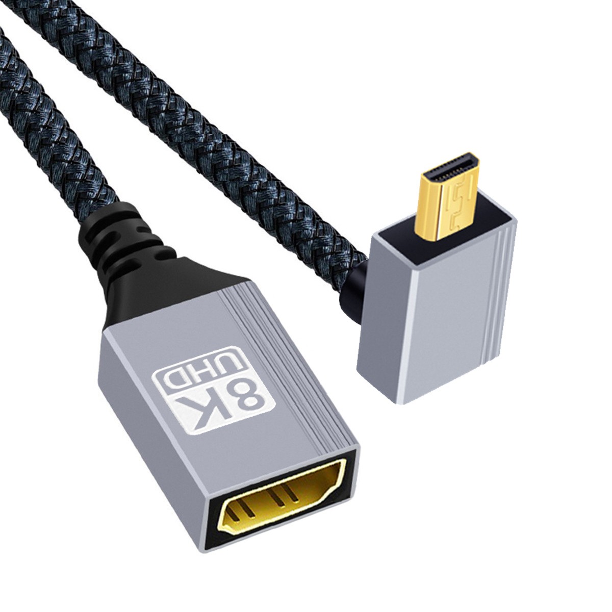 Micro HDMI to HDMI 8K@60Hz 4K@120Hz 48Gbps Ultra High Speed Gold Plated Cable