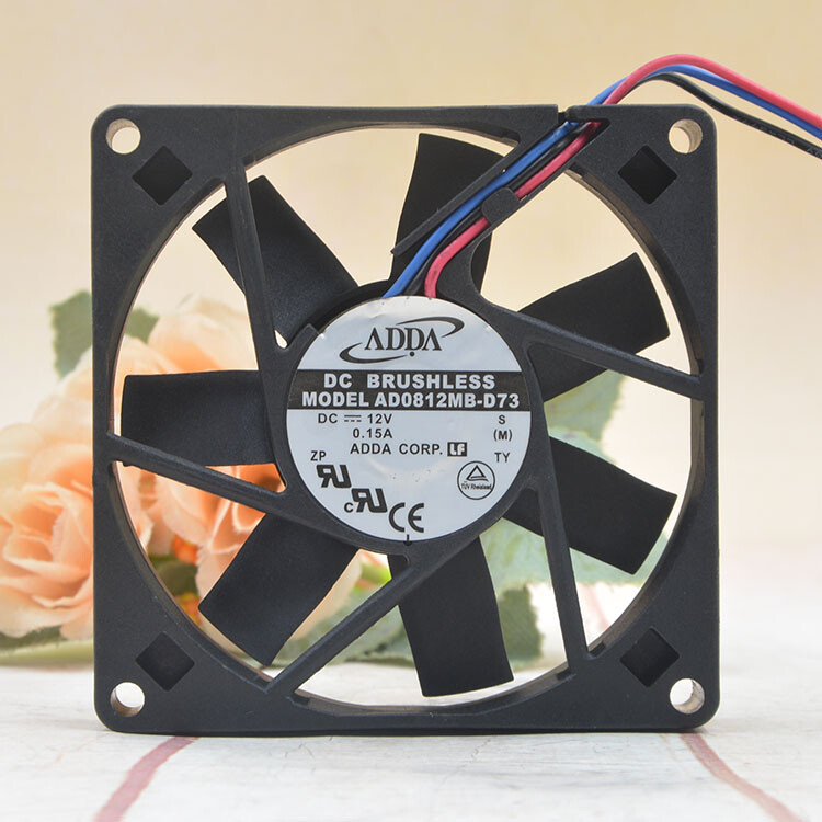1pc ADDA AD0812MB-D73 12V 0.15A 8015 8CM 3-wire Cooling Fan