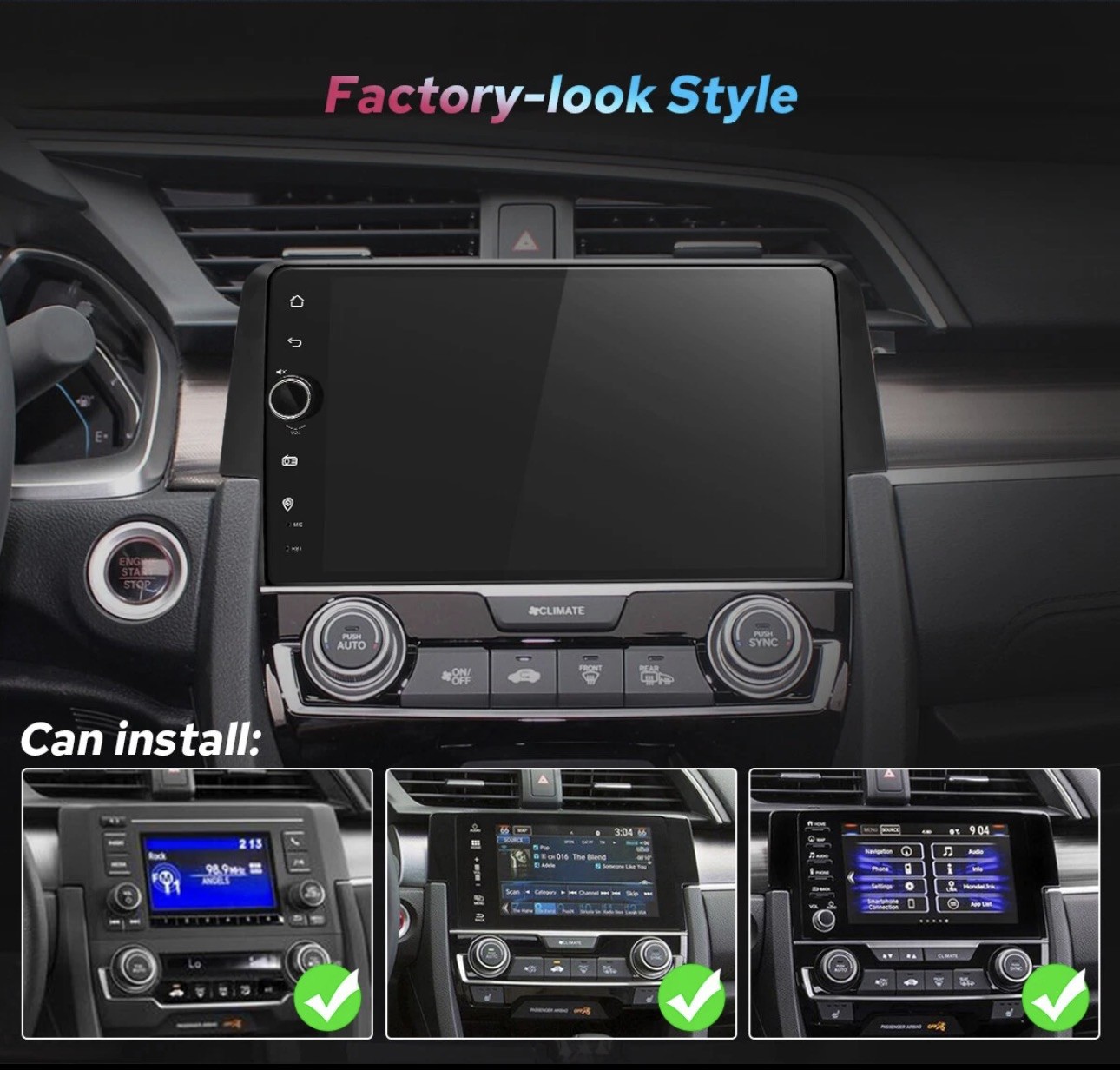 Joying Head Unit 8 Core 12gb Ram 256gb SSD for Honda Civic 10th Gen 2016-2021