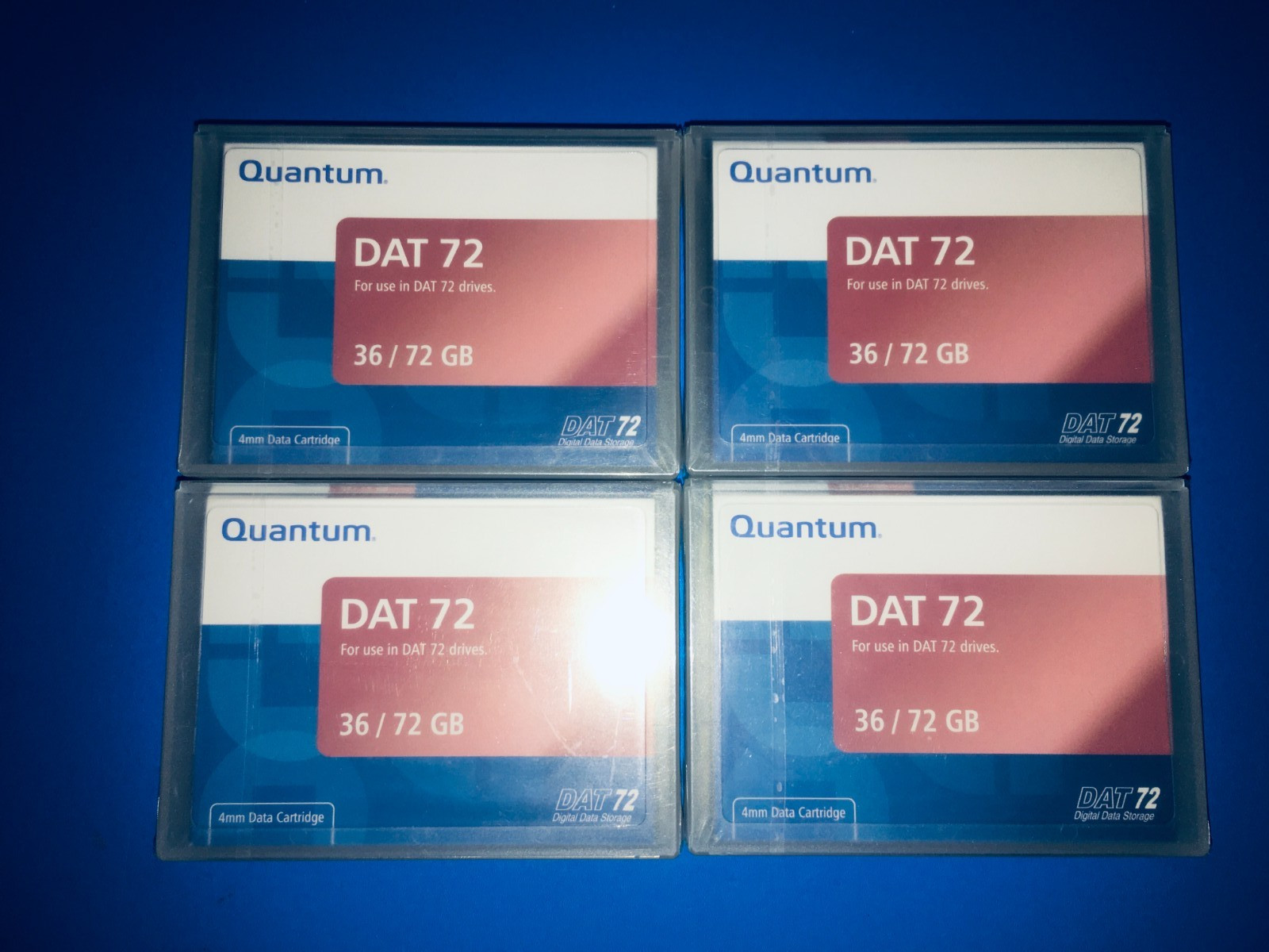 4 Quantum DAT 72 - 36/72GB 4mm Data Tape Cartridges New Factory sealed P/N:CDM72