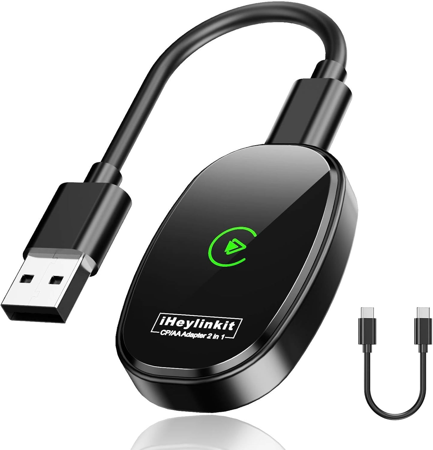 iHeylinkit 2025 Wireless CarPlay Adapter Wired to Wireless iOS/Android Auto Plug