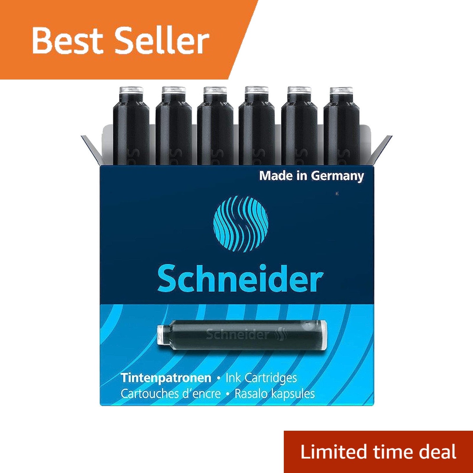 Schneider Ink Cartridge Black 6 Pack