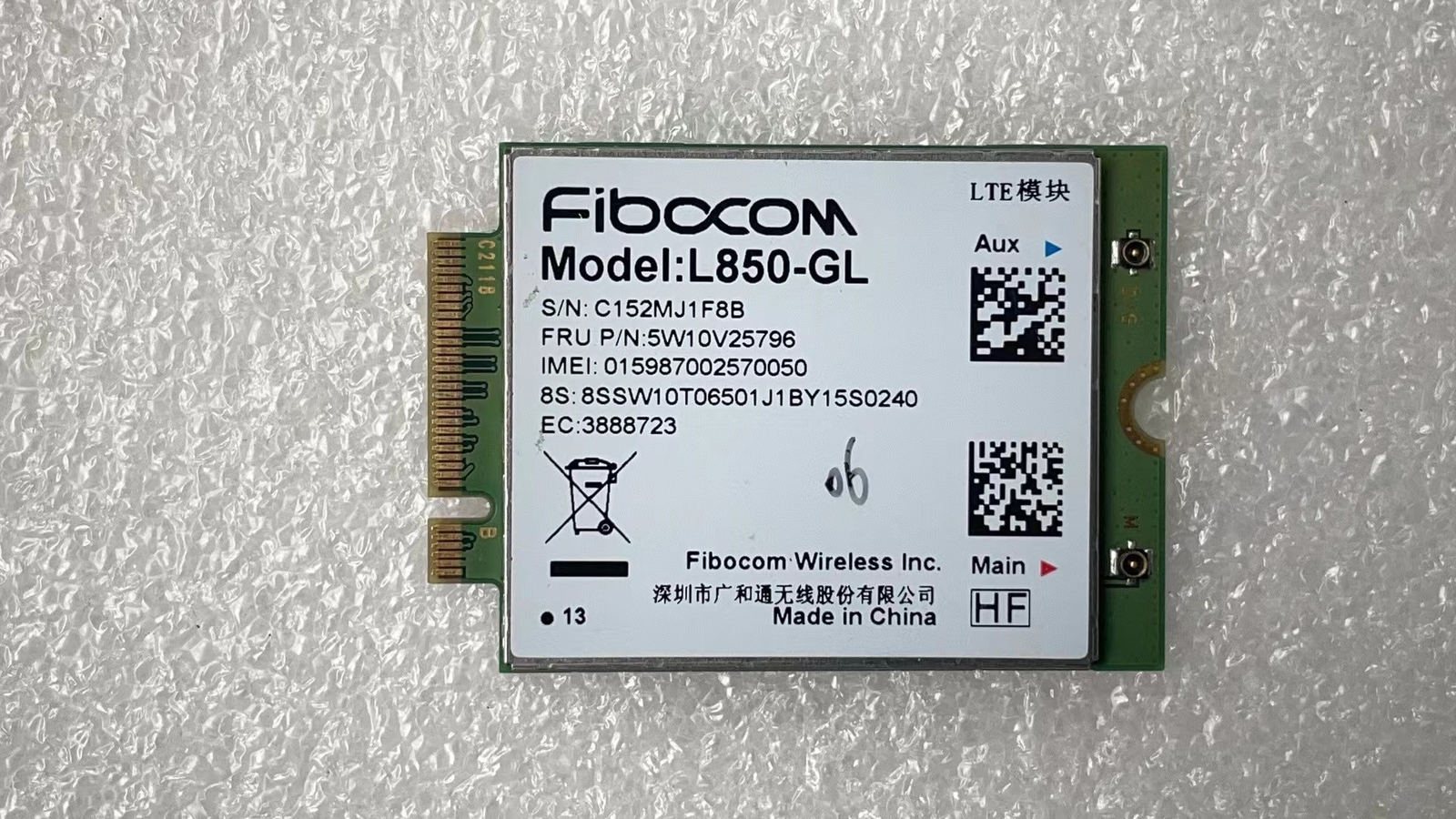 WWAN L850-GL 4G LTE Card 5W10V25796 For Thinkpad C14 Gen 1 Chromebook 300e 500e