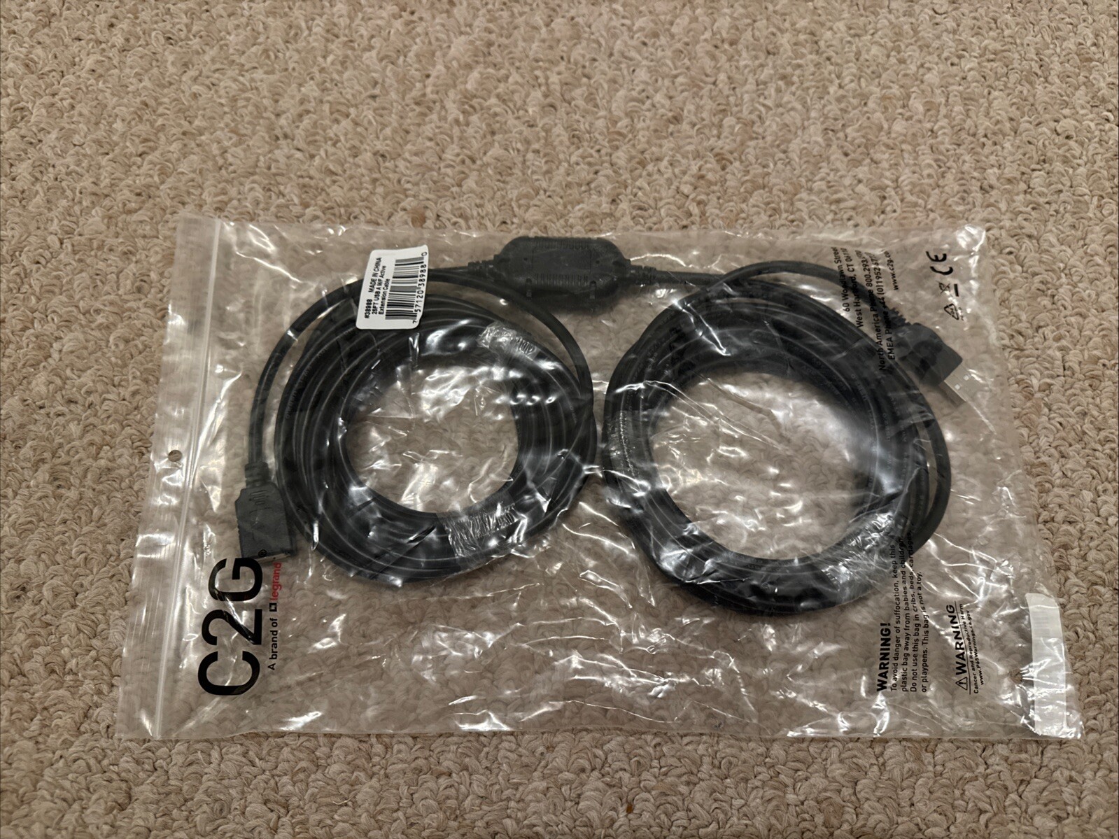 C2G 38988 25FT USB A Male to Female Active Extension Cable