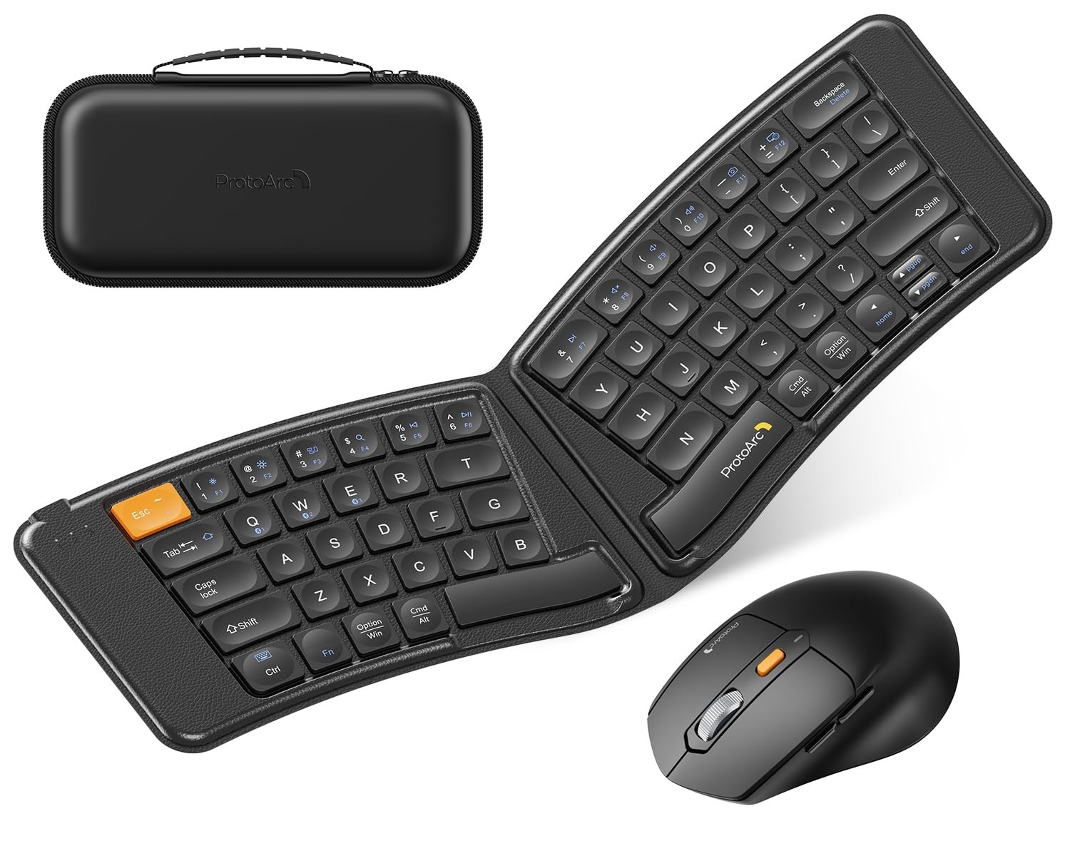XKM03 Ergonomic Foldable Keyboard Mouse for Business and Travel