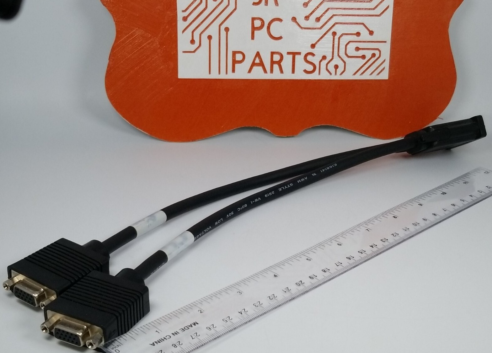 12 inch DMS-59 to 2 x VGA Female Adapter Dual VGA Monitor Splitter Cable