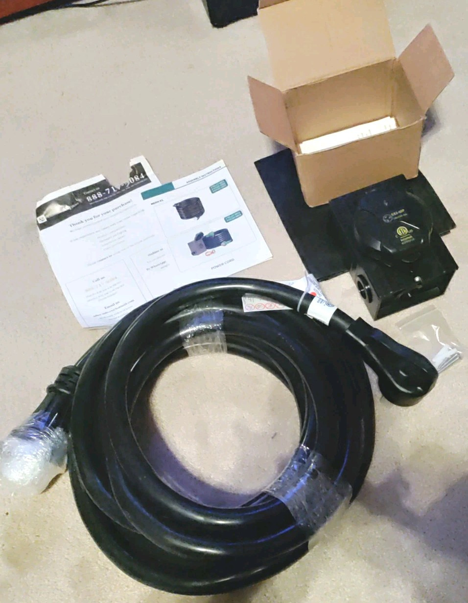 Yitahome POWER CORD NBXH-V1  with power box, cable tie, carry bag 50A 250V