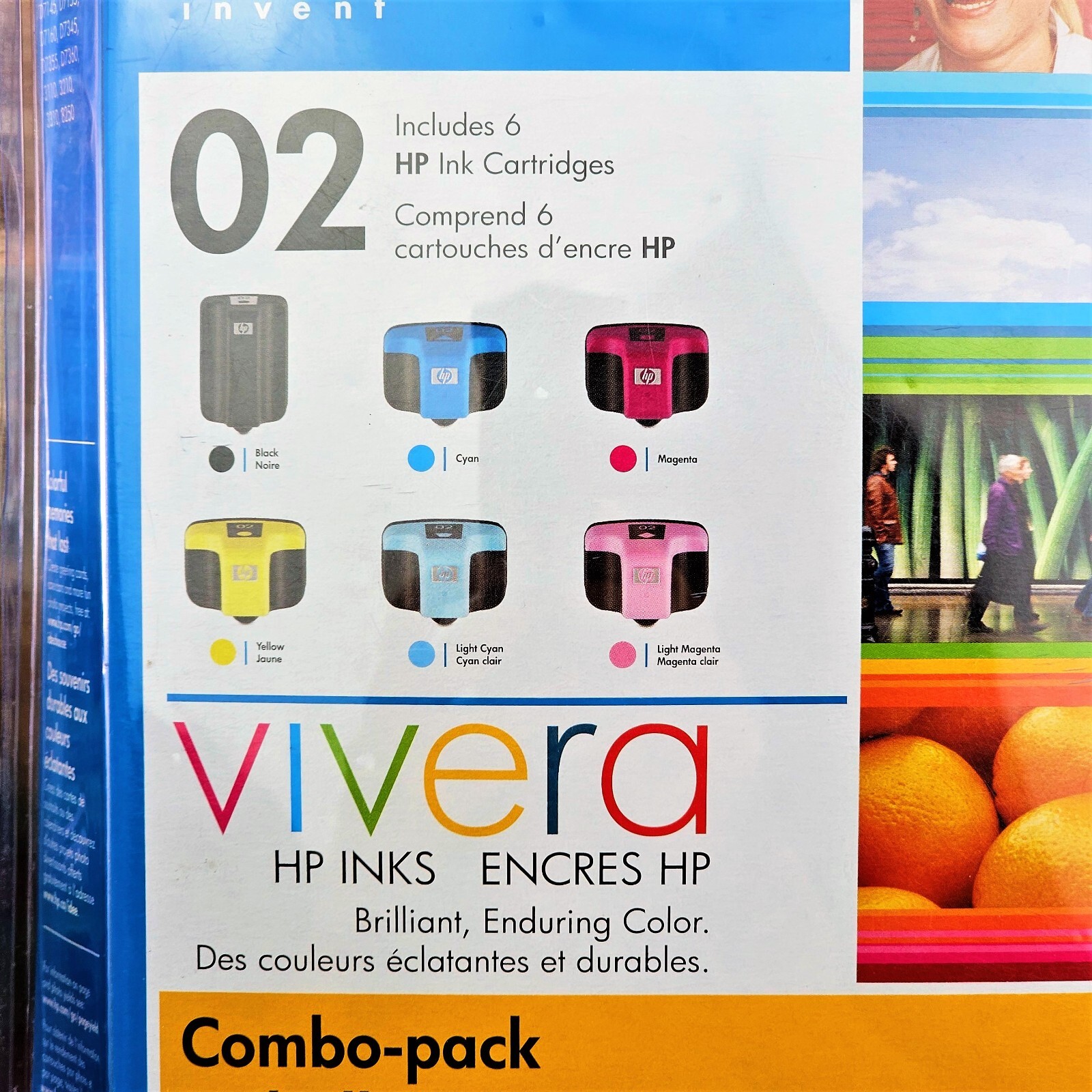 Genuine HP Invent Vivera 02 Combo 6 Pk Ink Cartridges Black Magenta Cyan Yellow