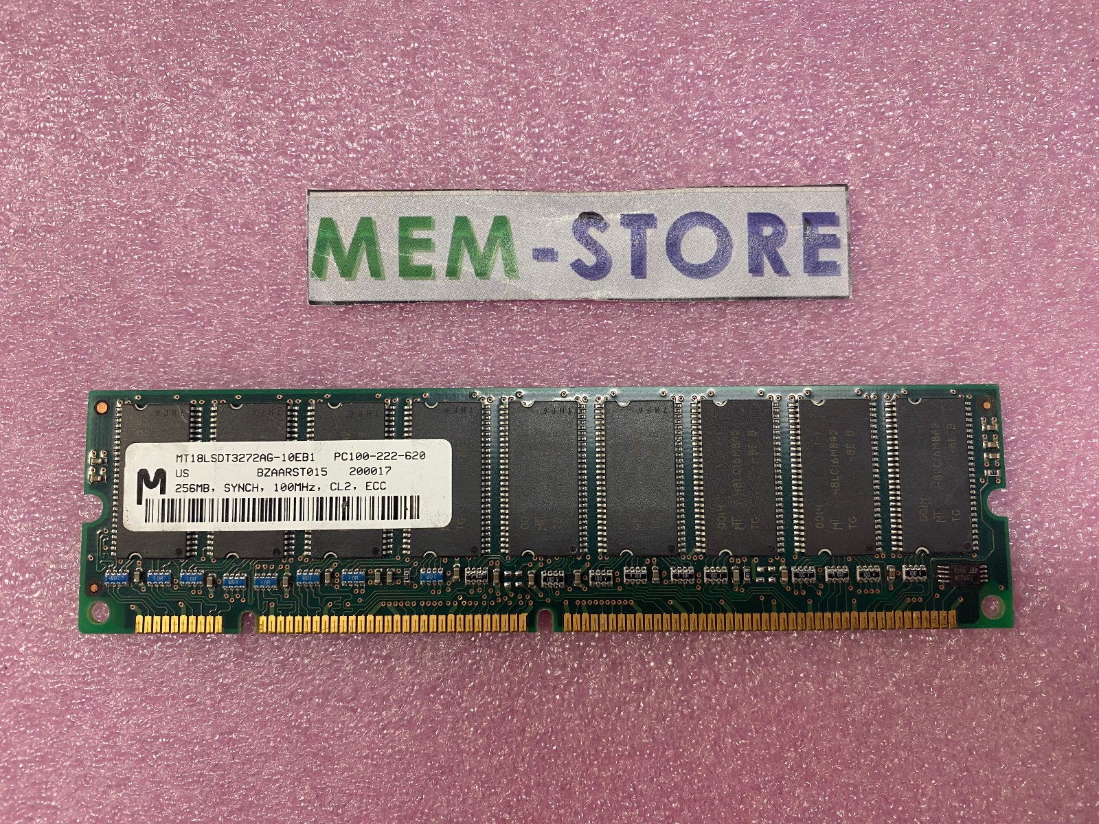Micron MT18LSDT3272AG-10EB1 256MB SDRAM PC100-222 CL2 168PIN ECC NON-REG 16X8