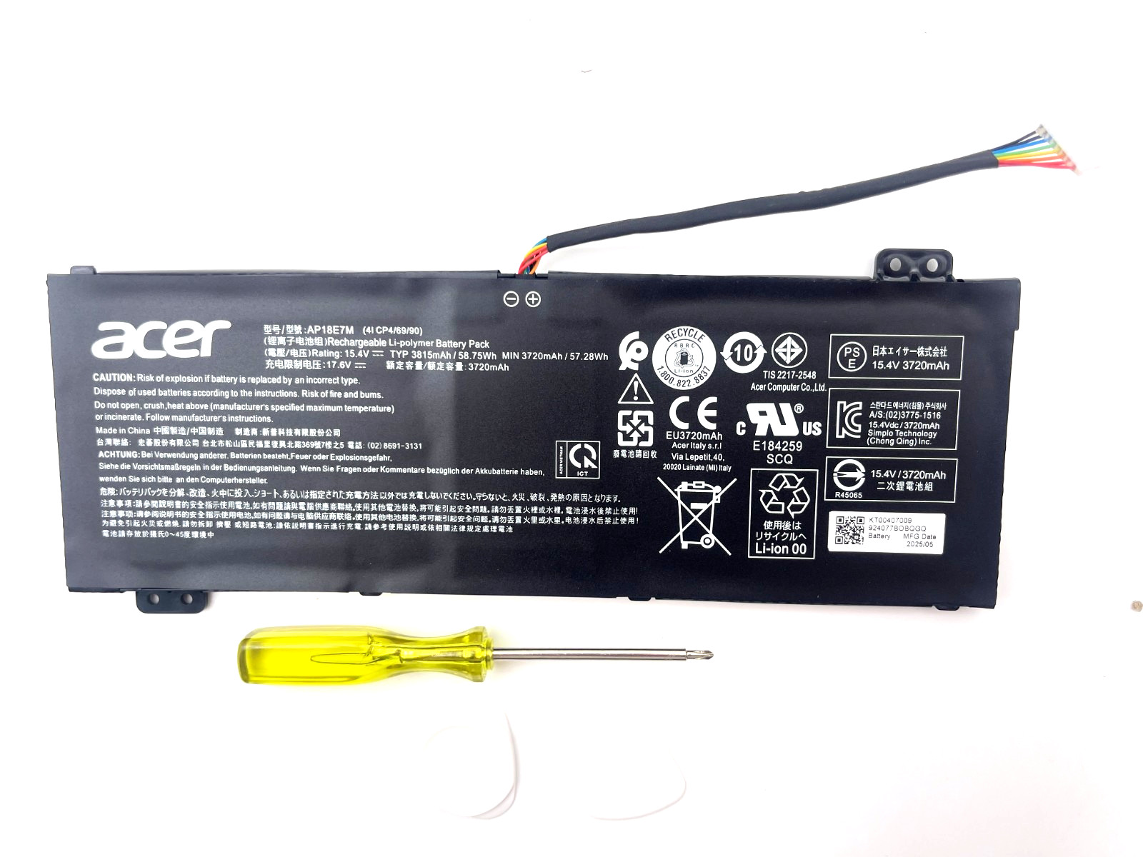 OEM Genuine AP18E8M AP18E7M Battery for Acer Nitro 5 AN515-55 Aspire 7 A715-74G