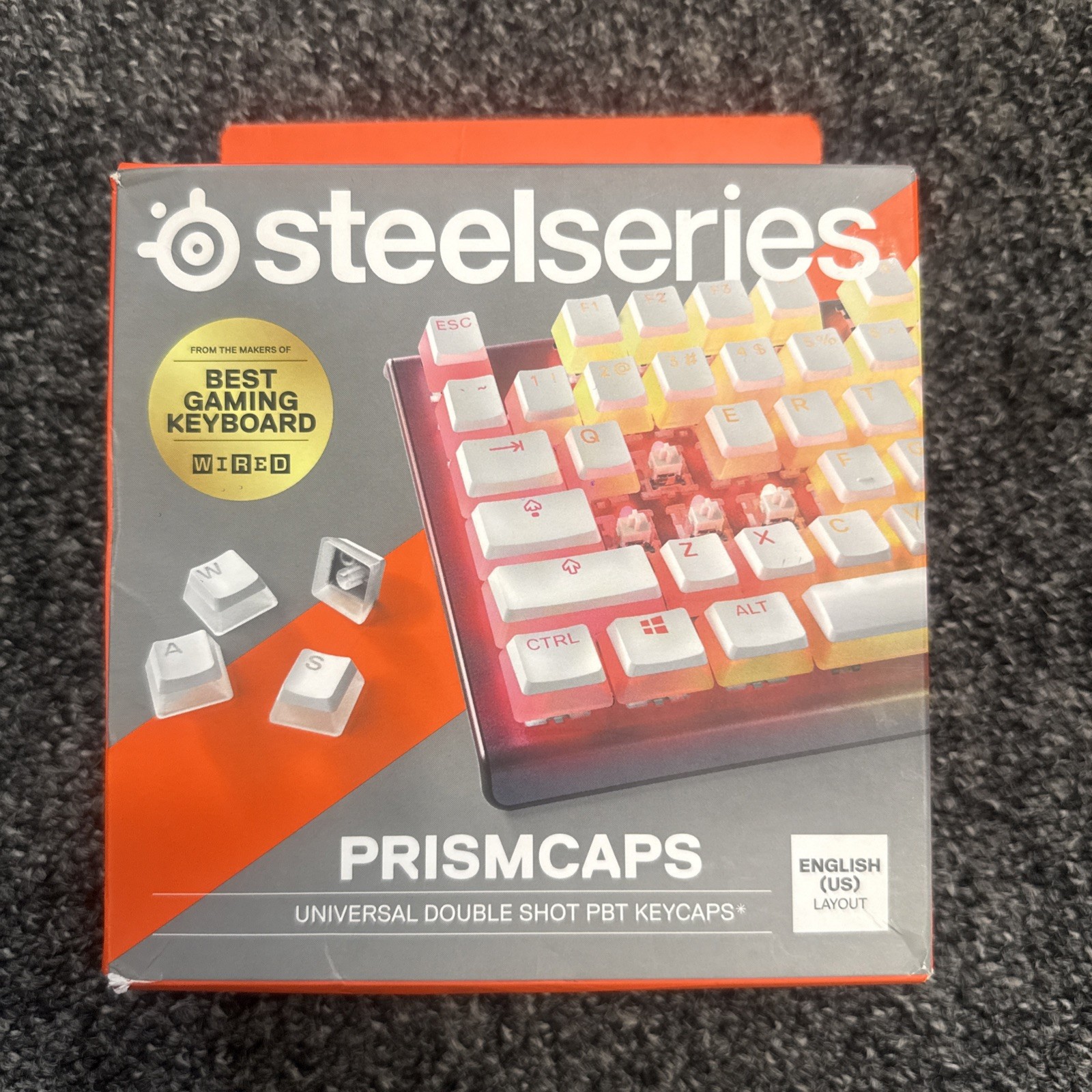 SteelSeries PRISMCAPS Gaming Keyboard White Wired Unused