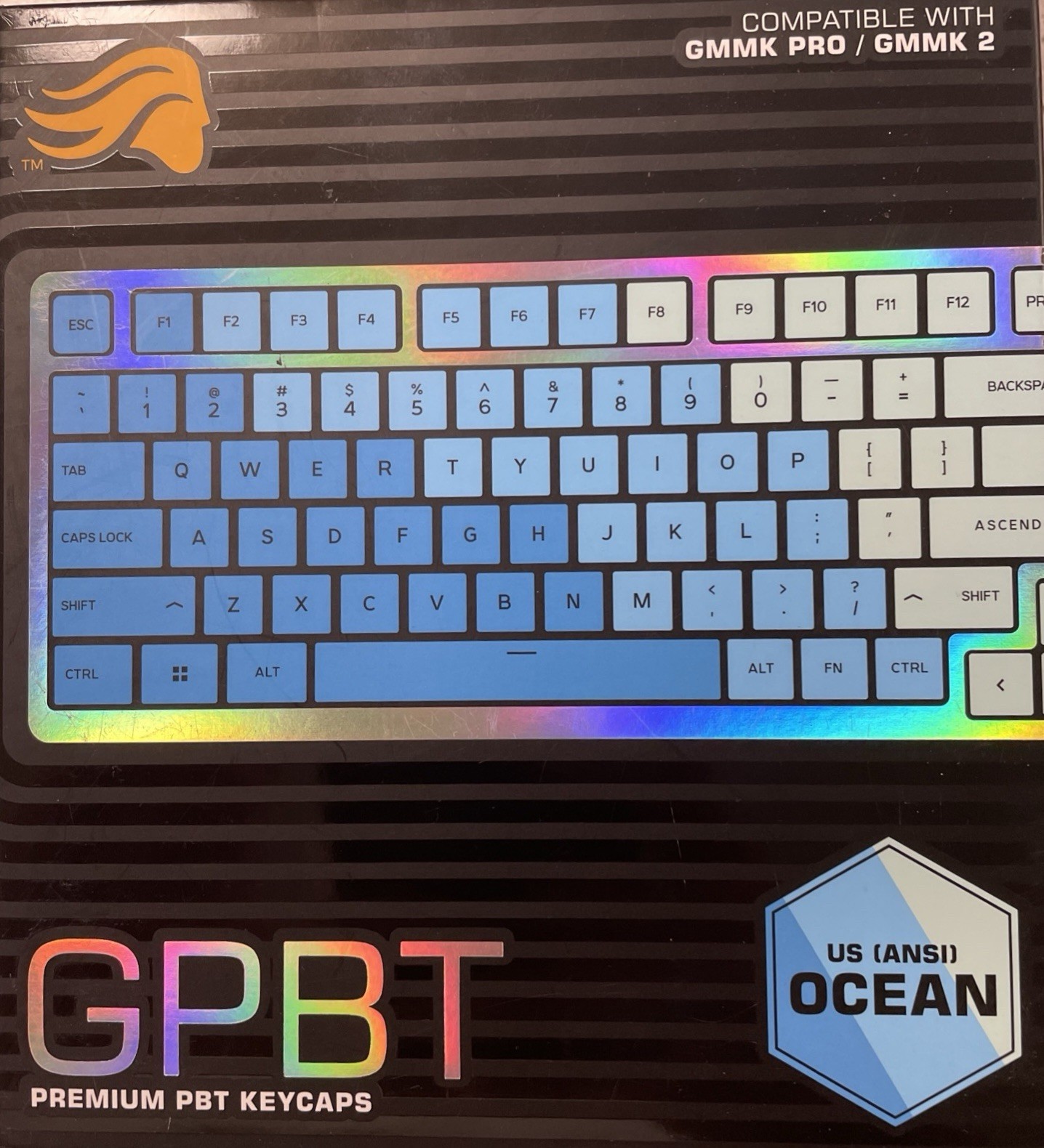 Glorious GPBT ANSI Mechanical Keyboard Keycaps (Ocean) GLO-KC-GPBT-CO