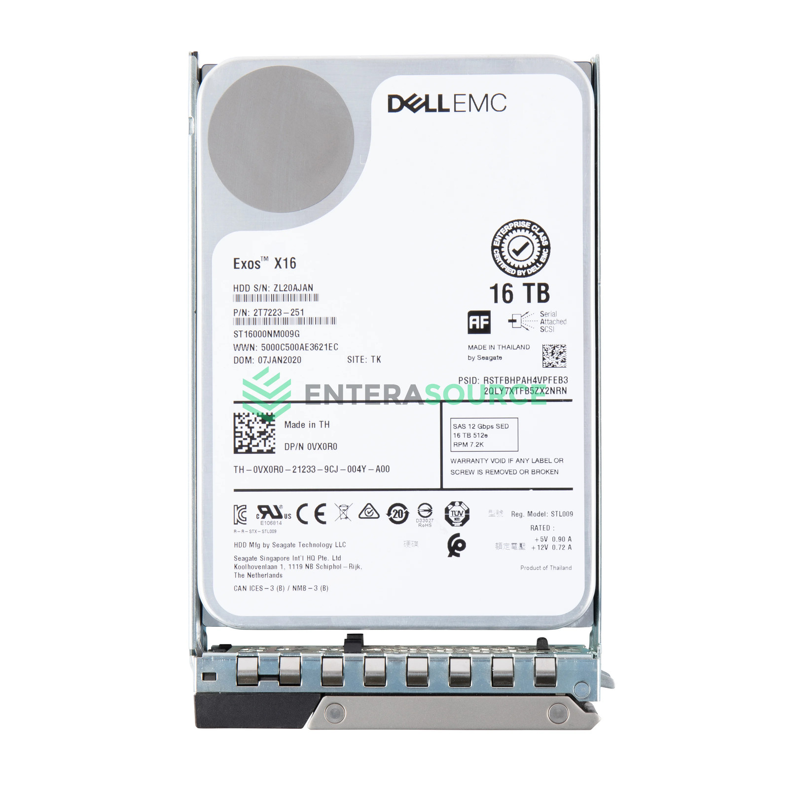 Dell VX0R0 16TB 7.2K NL SAS 3.5" 12Gbps SED Hard Drive | Seagate ST16000NM009G