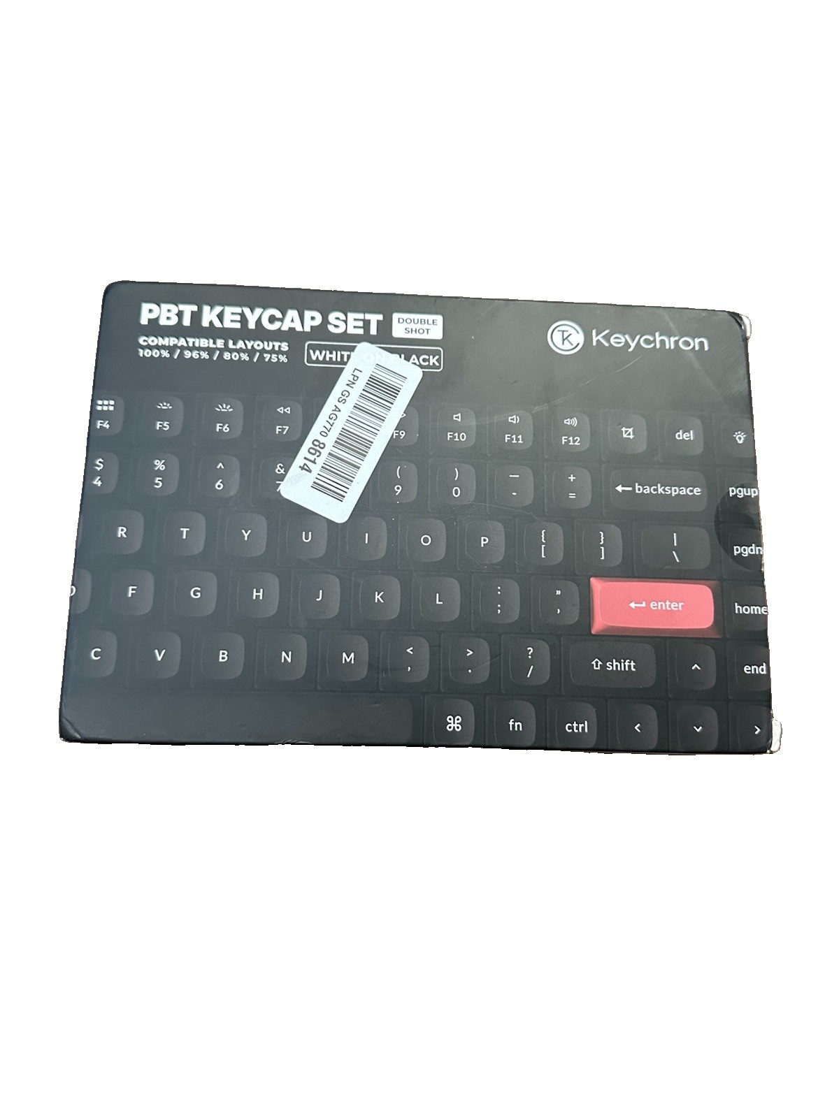 Keychron PBT Keycap Set Double-Shot PBT Material White On Black Keys