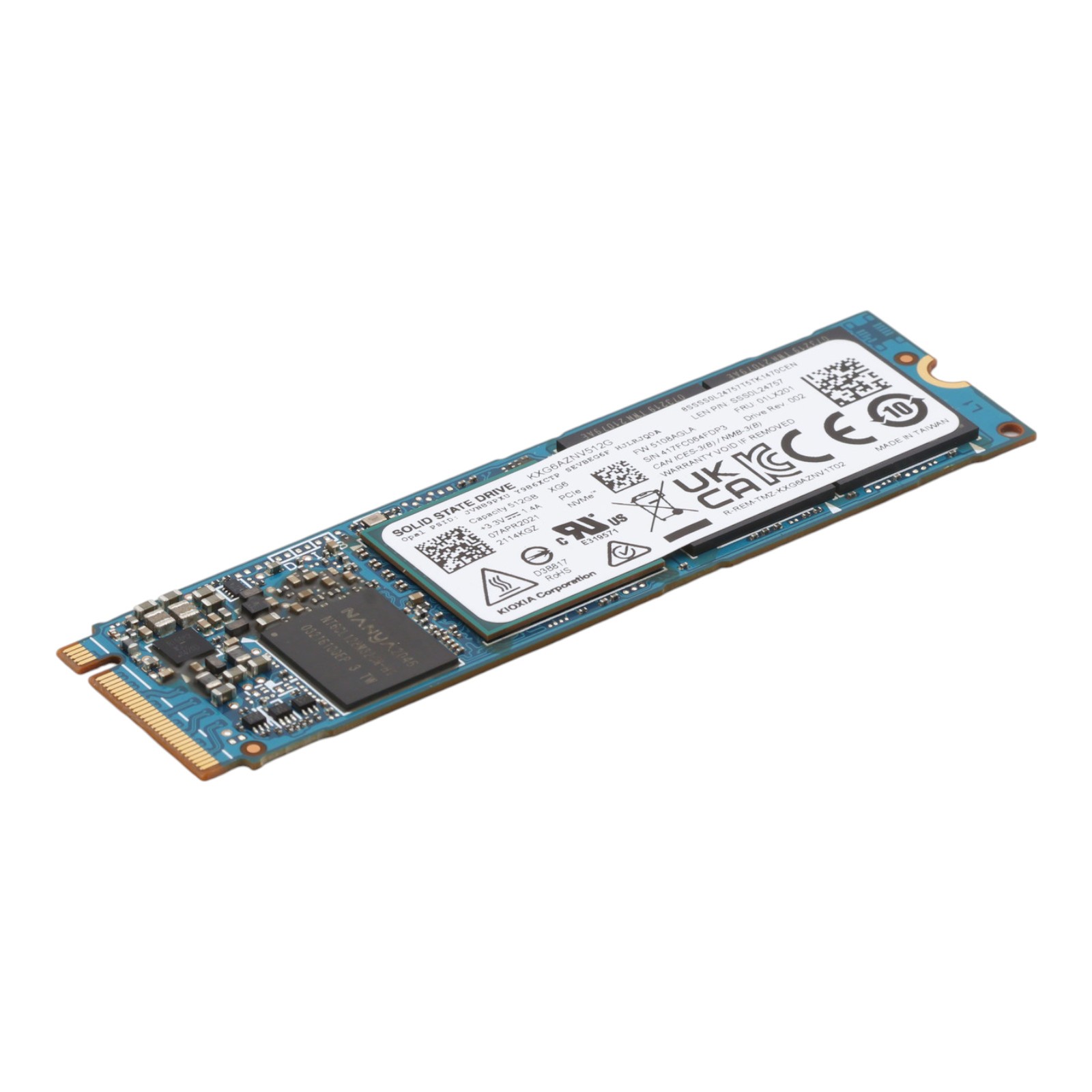 Toshiba 512GB PCIe 3.0 x4 NVMe M.2 2280 KXG6AZNV512G KIOXIA XG6 SSD