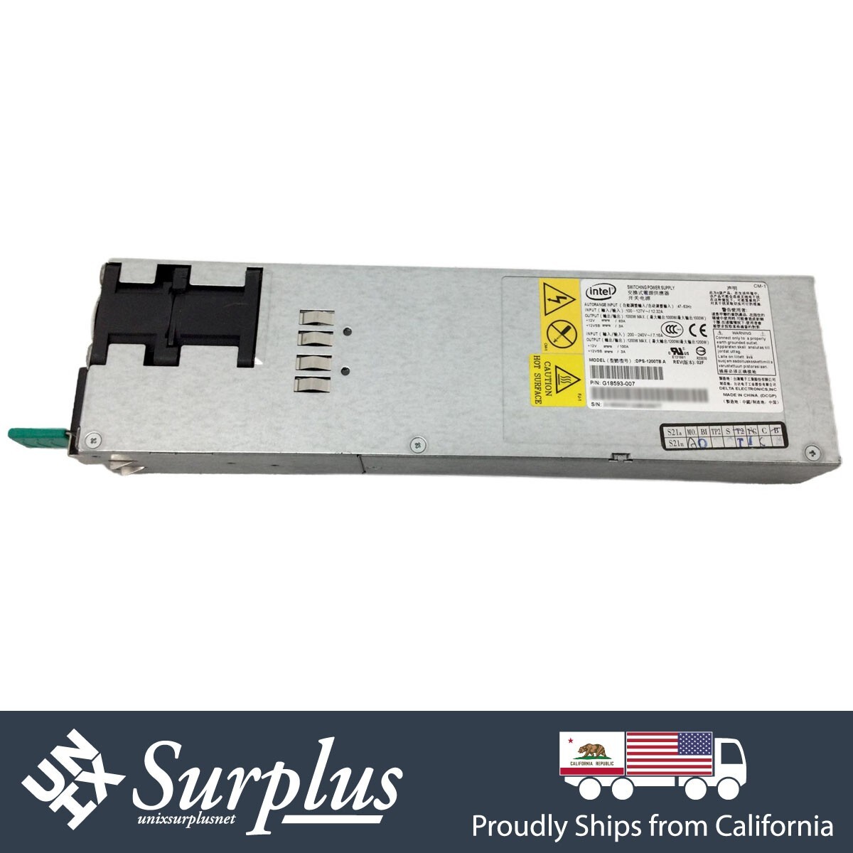 Intel Delta DPS-1200TB A PSU 1200W 200-240V 15A Switching Power Supply