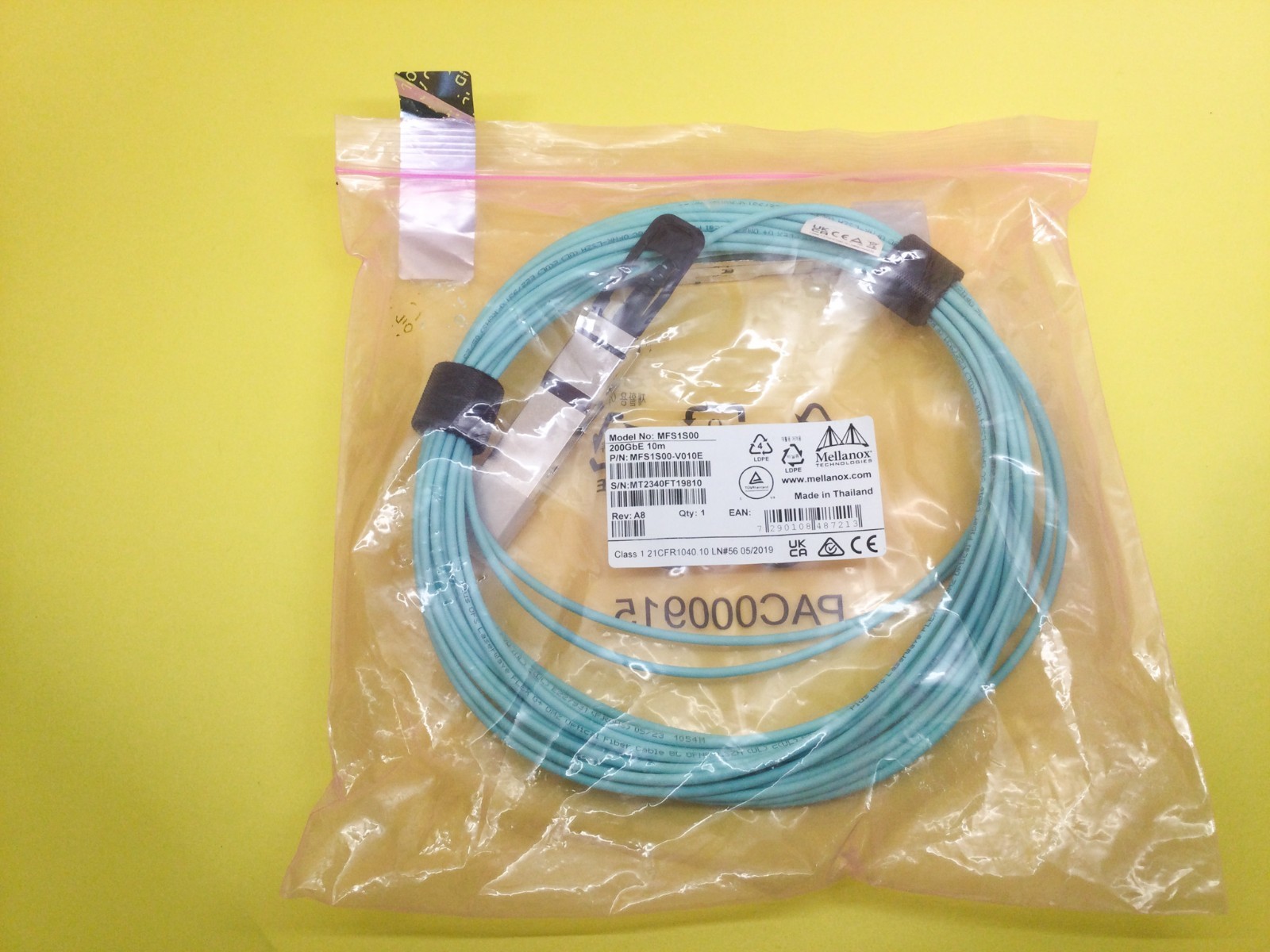 NVIDIA MELLANOX MFS1S00-V010E 10M AOC 200GBE cable New
