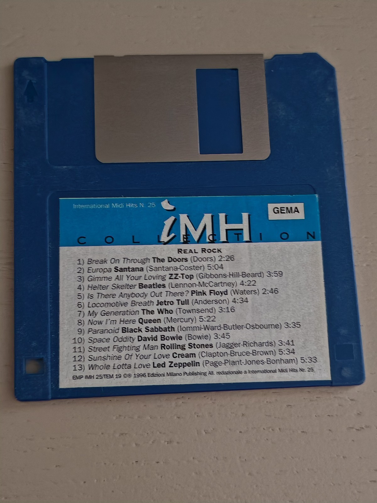  Floppy Disk 3.5" MIDI IMH N.25 Real Rock Beatles Queen Pink Floyd Led Zeppelin 