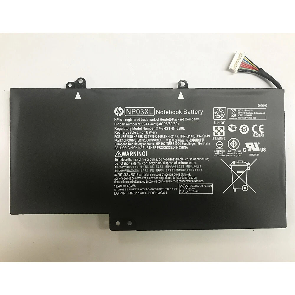 OEM NP03XL 11.4V 43WH battery For HP ENVY X360 15‑U 13‑A 13‑B 760944‑421