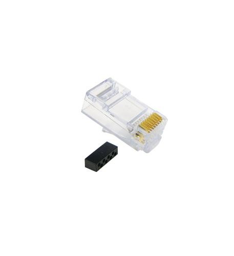 ICC ICMP8P8C6E Cat 6 RJ-45 Connector 100 Pack Black Gold