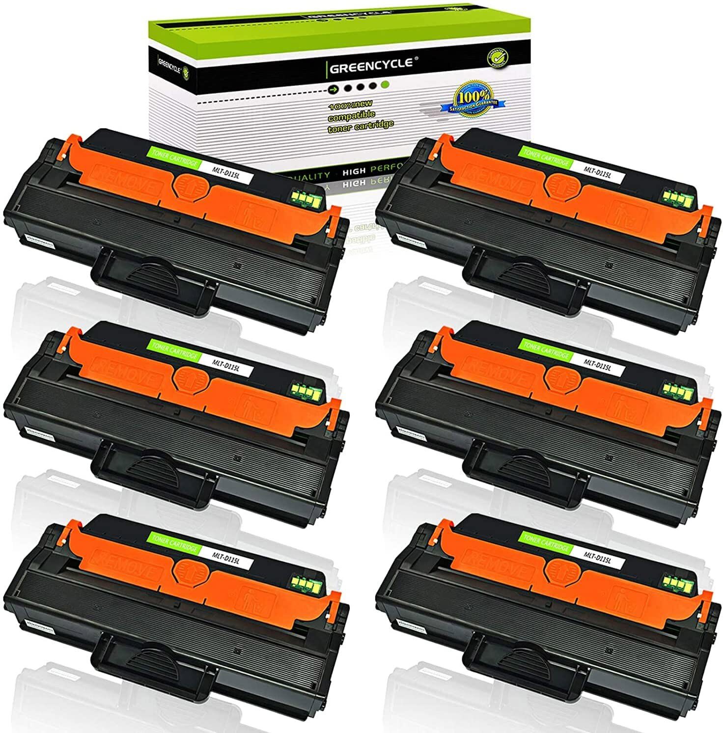 GREENCYCLE 6PK D115L Toner Cartridge Fit for Samsung MLT-D115L SL-M2870 SL-M2670