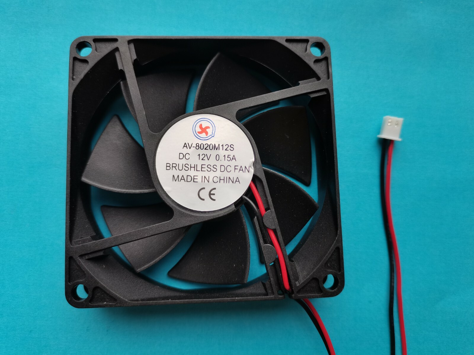 2 pcs Brushless DC Cooling Fan 12V 8020S 7 Blades 80x80x20mm 2pin Sleeve Bearing