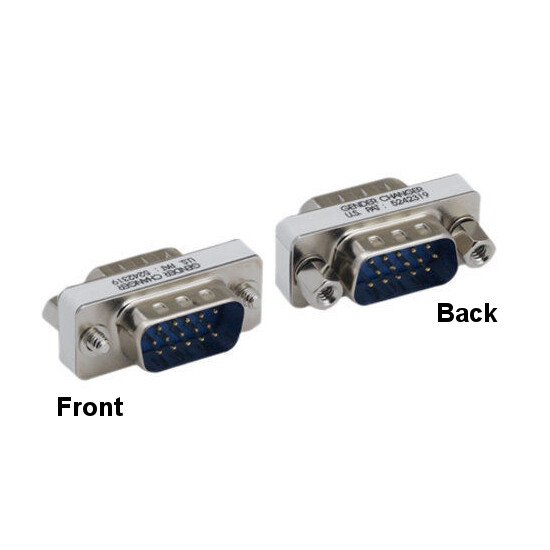 10PCS HD15 Male to Male Mini Adapter VGA 15 Pin Low Profile Changer for Video