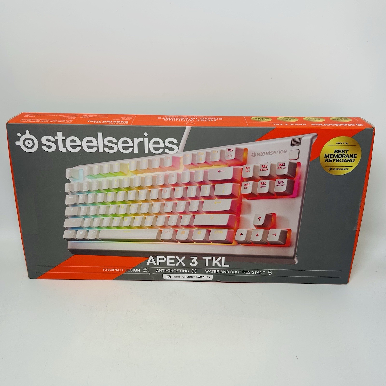 SteelSeries Apex 3 TKL White RGB Gaming Keyboard 8-Zone RGB Illumination *NEW*