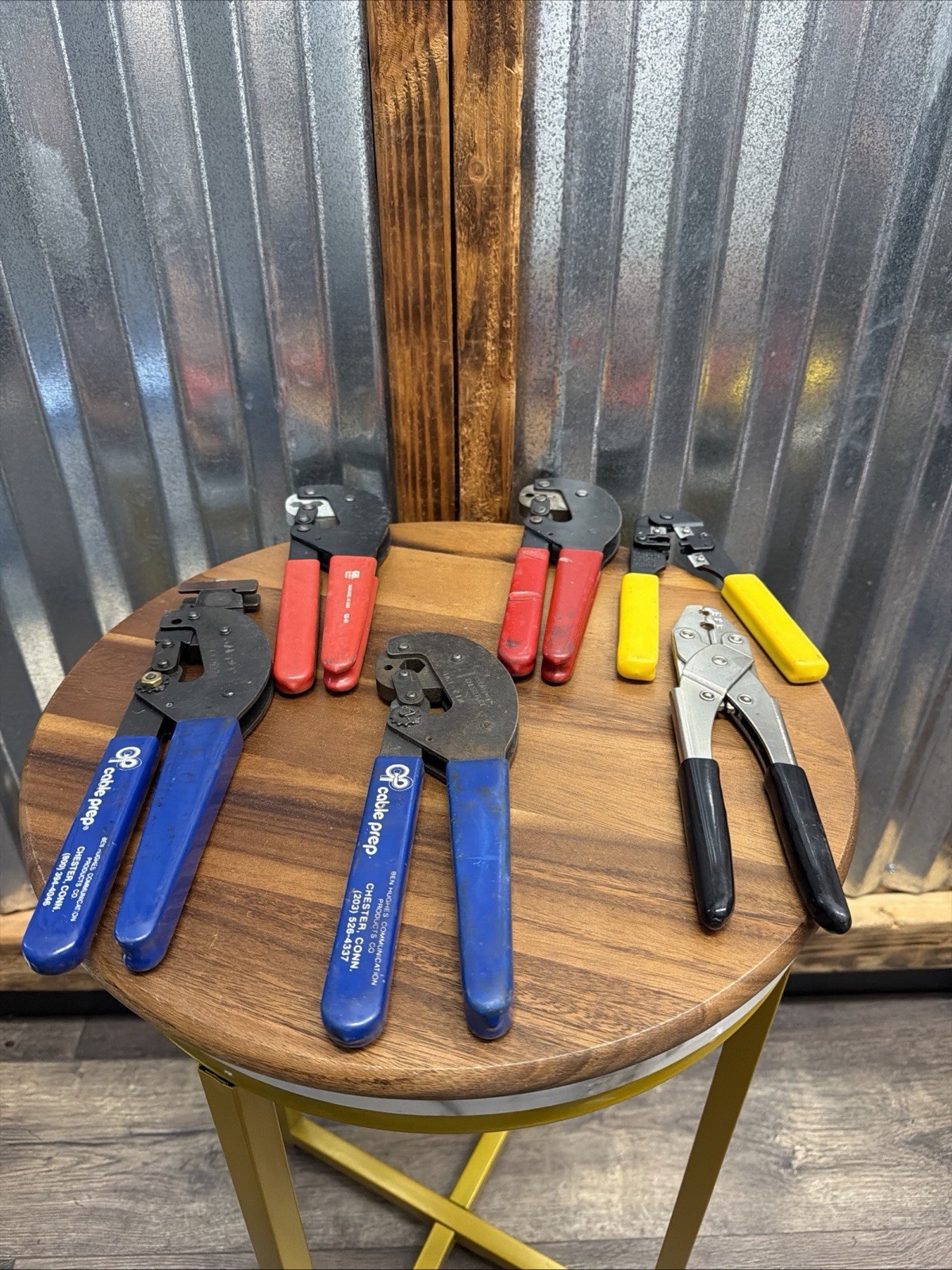Coaxial Telecom Crimp Tool Lot - CP Cable Prep Gardner Bender Pliers Hex 6pc