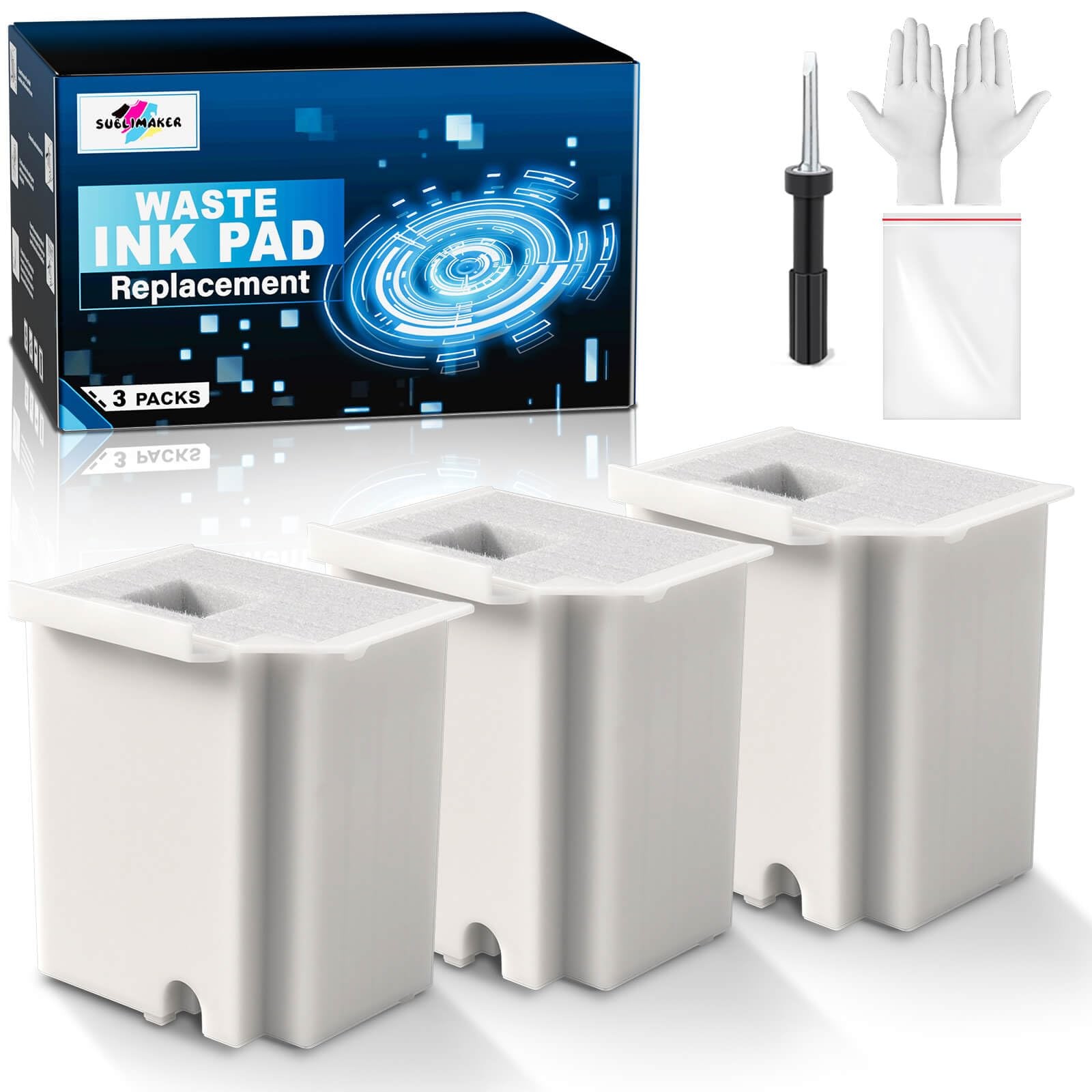 Waste Ink Pad Replacement Reset Software ET4800 ET2800 ET2803 ET2720 3 PCS