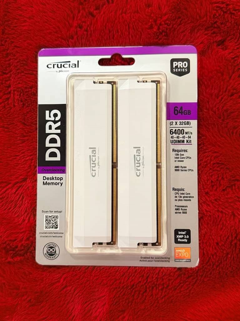 Crucial Pro 64GB DDR5-6400 Desktop Gaming Memory Kit – 2x32GB
