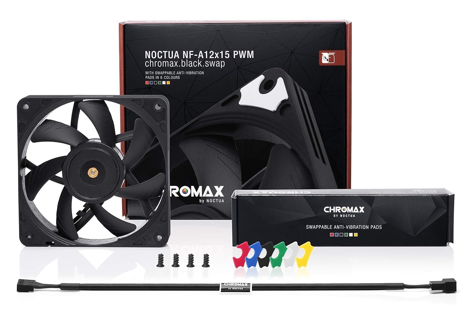 NEW Noctua NF-A12x15 PWM chromax.Black.swap, Quiet Slim Fan, 4-Pin 120x15mm