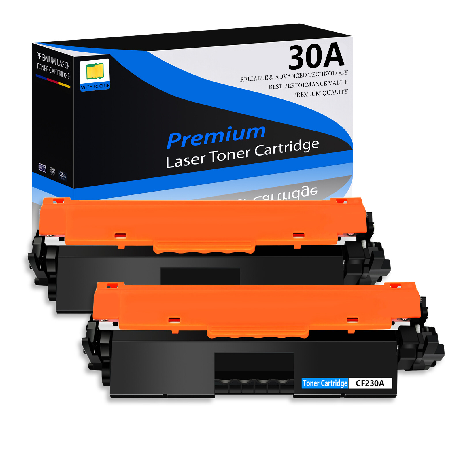 2PK BK CF230A 30A Laser Toner Cartridge Fit for HP LaserJet M203d M203dw Printer