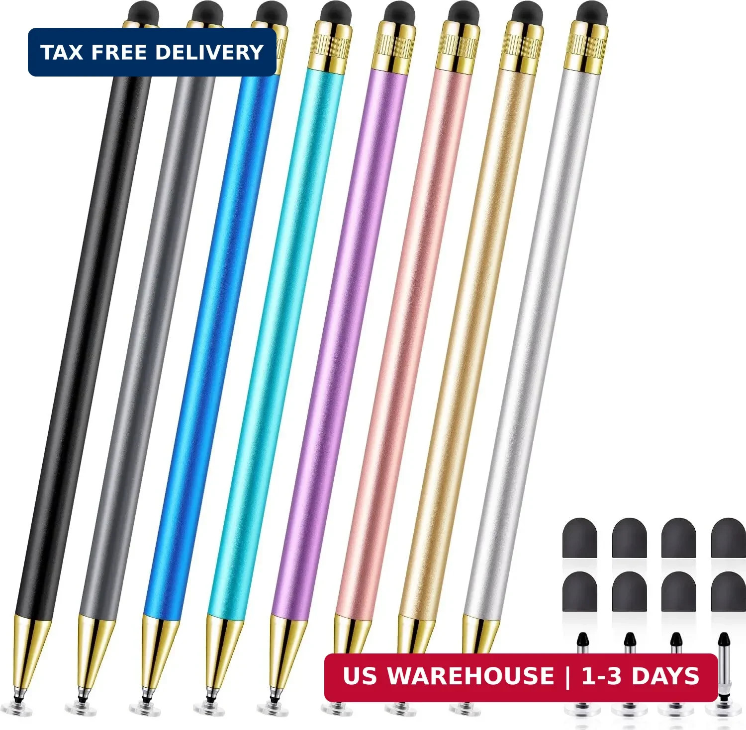 Stylus(8 Pcs), 2-in-1 Stylus Pen for iPad Stylus Pen for Touchscreen