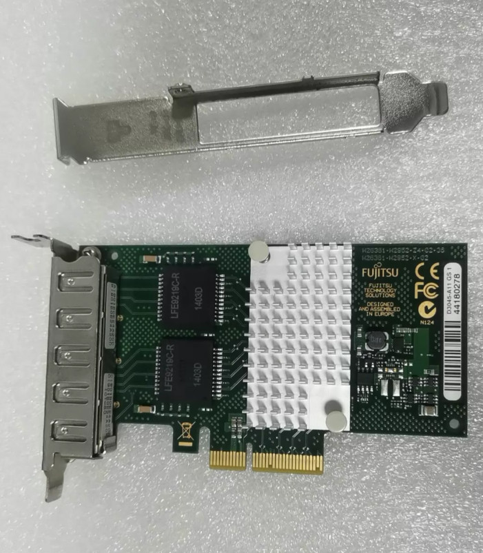 Fujitsu D3045‑A11 4‑Port Gigabit RJ45 PCI‑E x4 I350‑T4 Ethernet Network Card