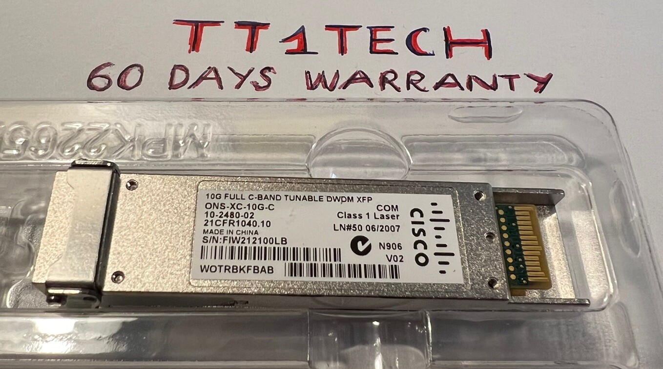 Cisco 10G FULL C-BAND TUNABLE DWDM XFP ONS-XC-10G-C 10-2480-01 or 02 transceiver
