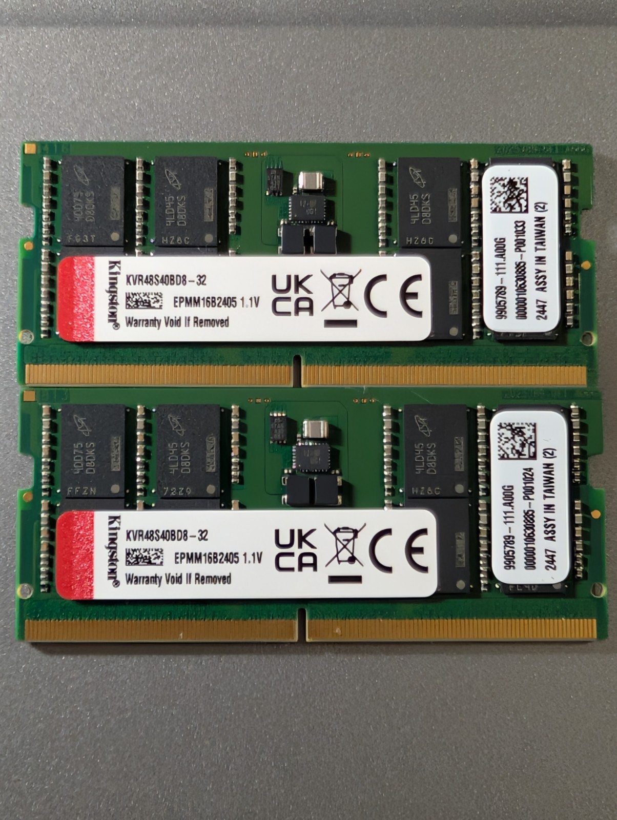 Kingston 64GB 2x32GB DDR5-4800 SODIMM Laptop RAM KVR48S40BD8-32
